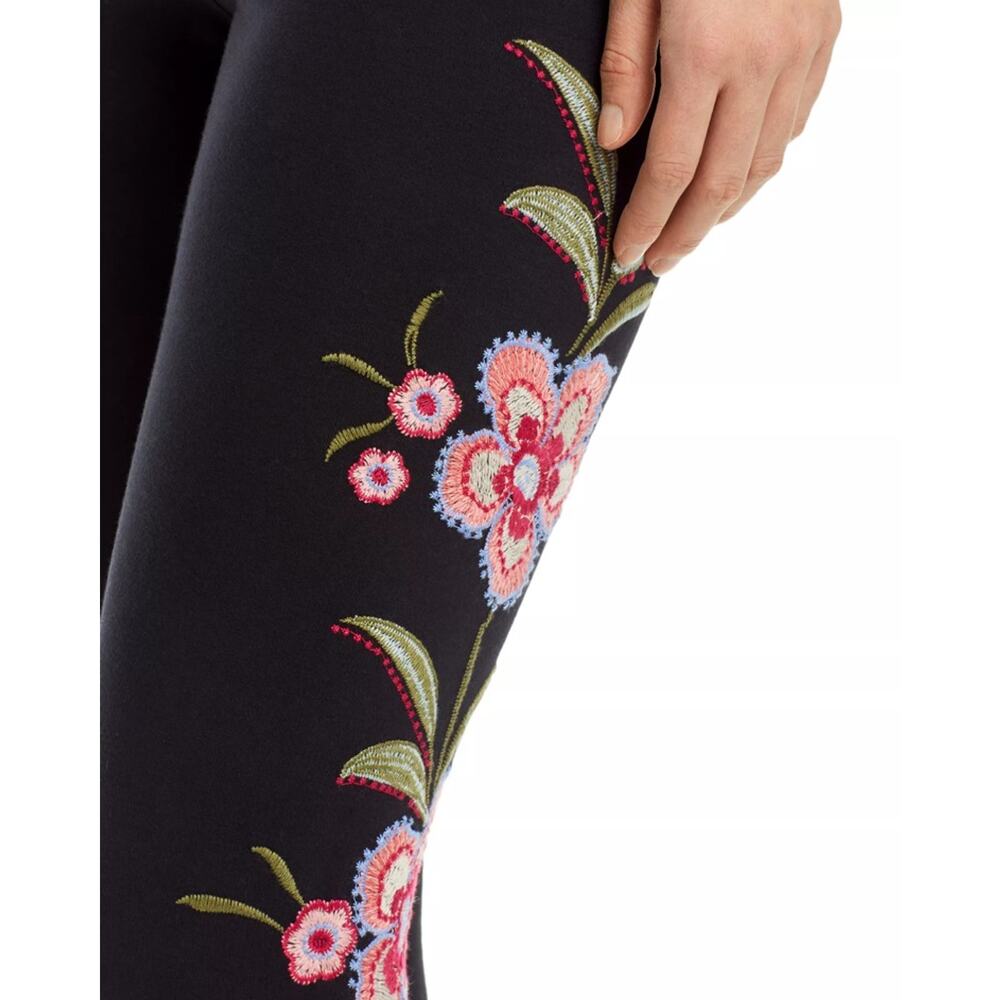 Johnny Was Women Black Floral Embroidered Libbi Boho Ankle Leggings Size XL - Picture 4 of 13